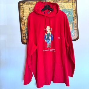 NEW BIG & TALL Polo Ralph Lauren Long Sleeve Polo Bear Hooded T-Shirt Size 3XB